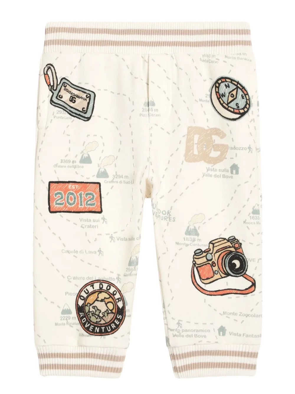 Dolce & Gabbana Kids Legging met kaart-applicatie Beige