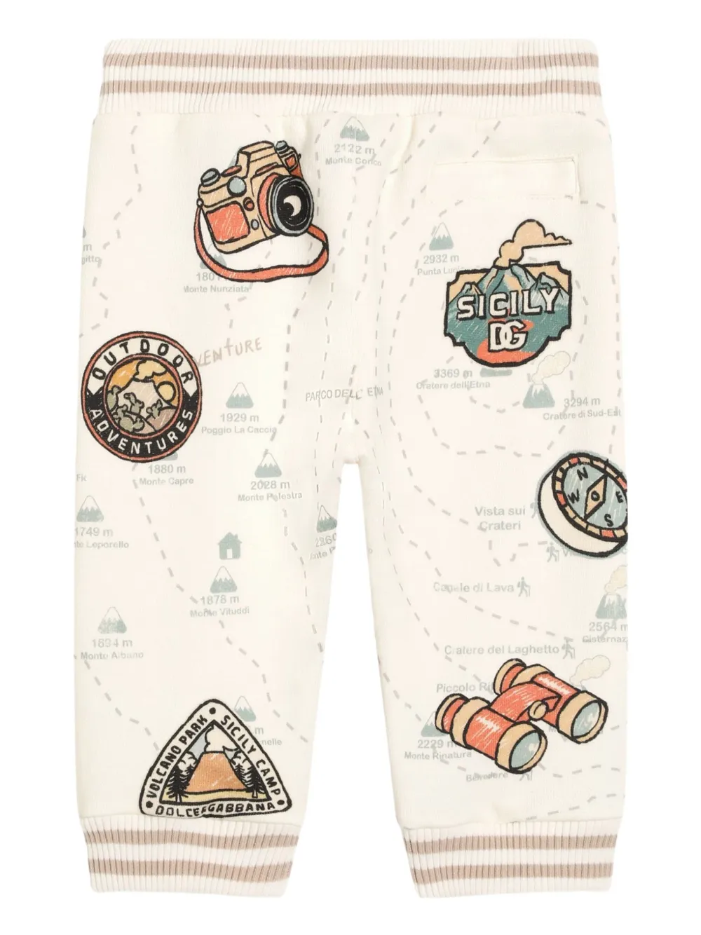 Dolce & Gabbana Kids Legging met kaart-applicatie Beige