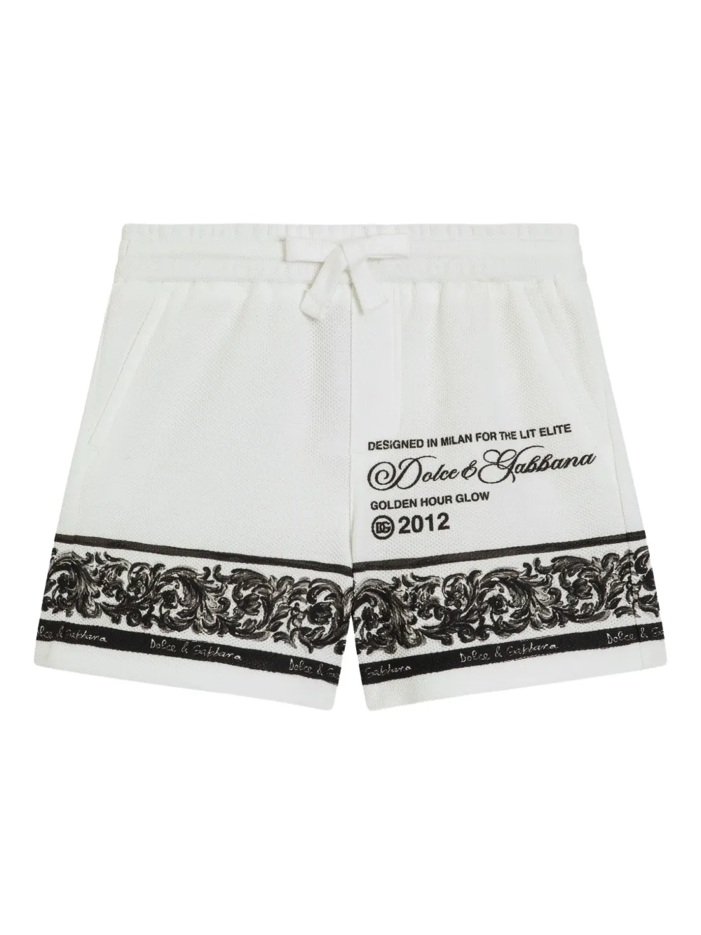 Dolce & Gabbana Kids Katoenen shorts met logoprint Wit