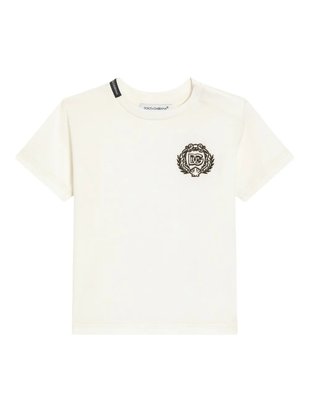 Dolce & Gabbana Kids T-shirt met geborduurd logo Wit
