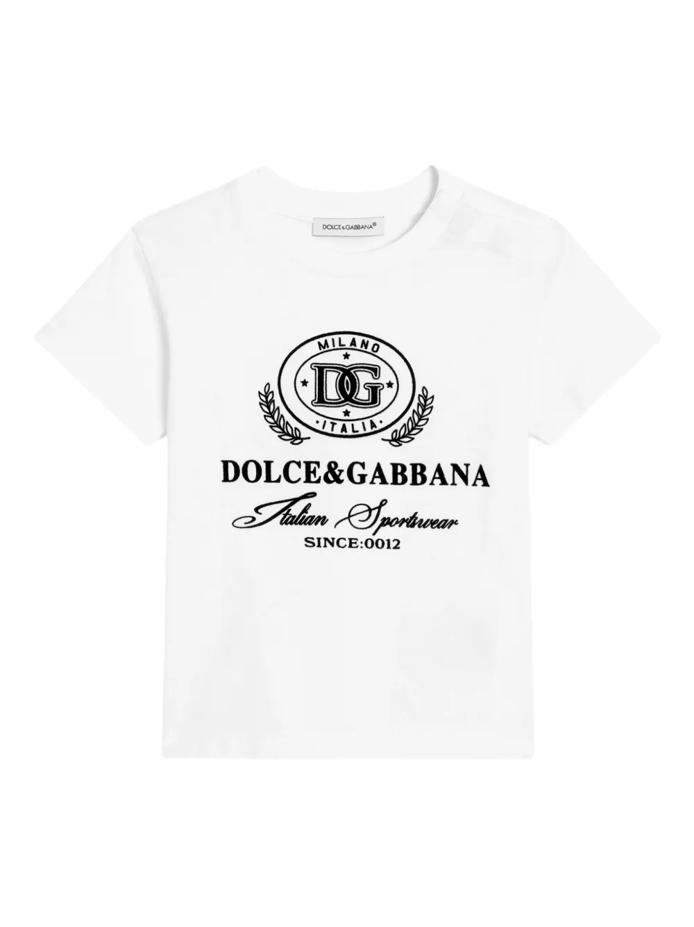 Dolce & Gabbana Kids Katoenen T-shirt met logoprint Wit