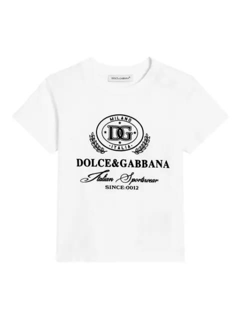 Dolce & Gabbana Kids playera con logo estampado
