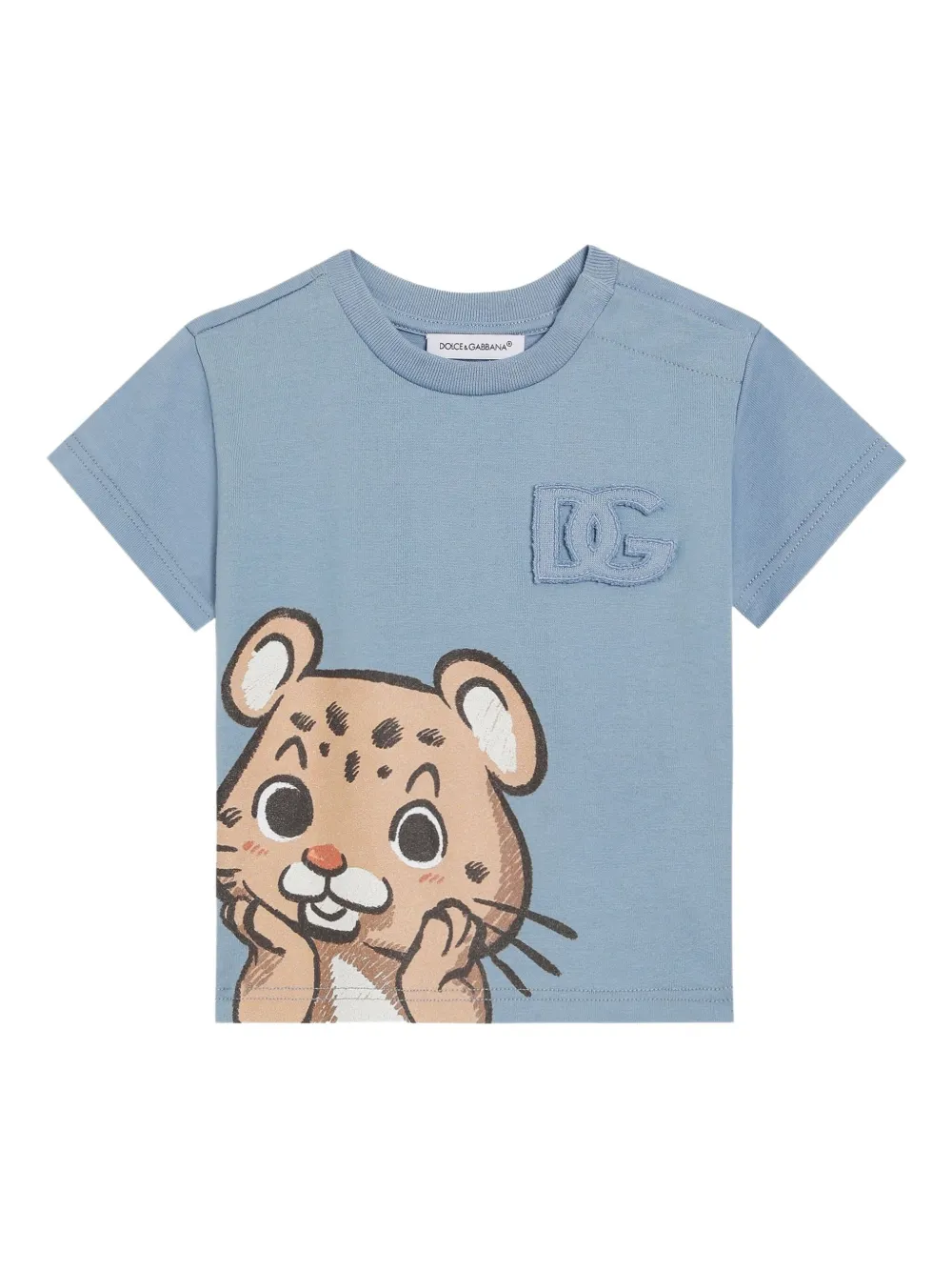 Dolce & Gabbana Kids T-shirt con stampa leopardi - Blu