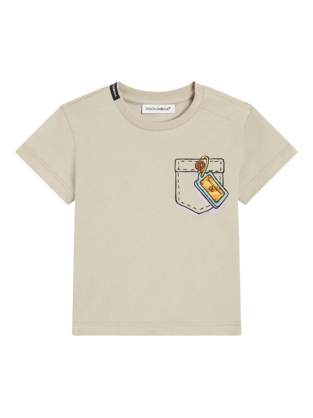Dolce & Gabbana Kids T-shirt met grafische print Beige