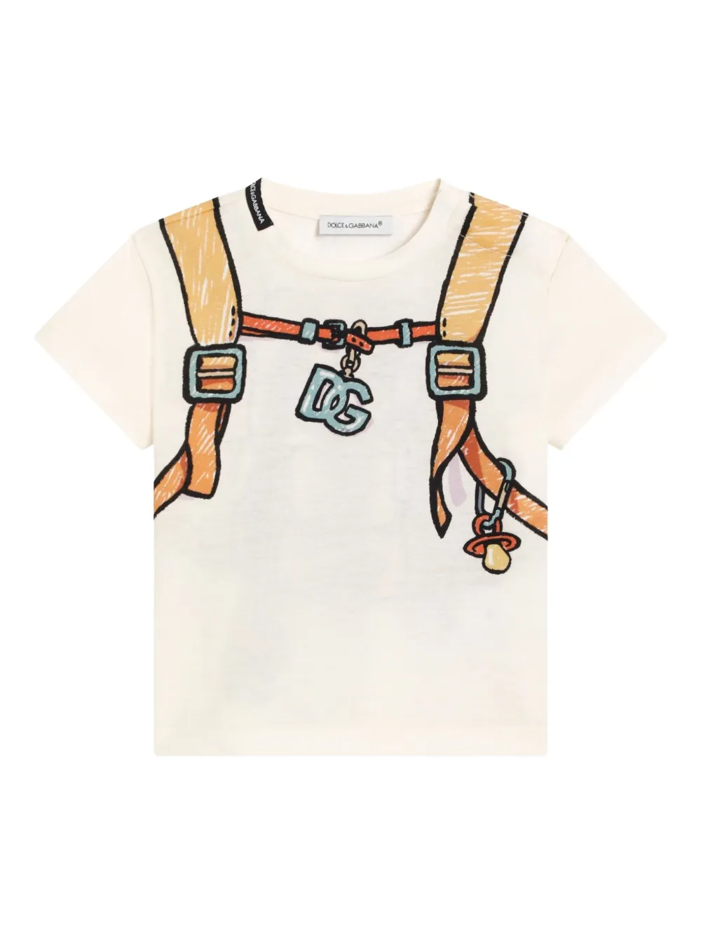 Dolce & Gabbana Kids T-shirt met print Beige