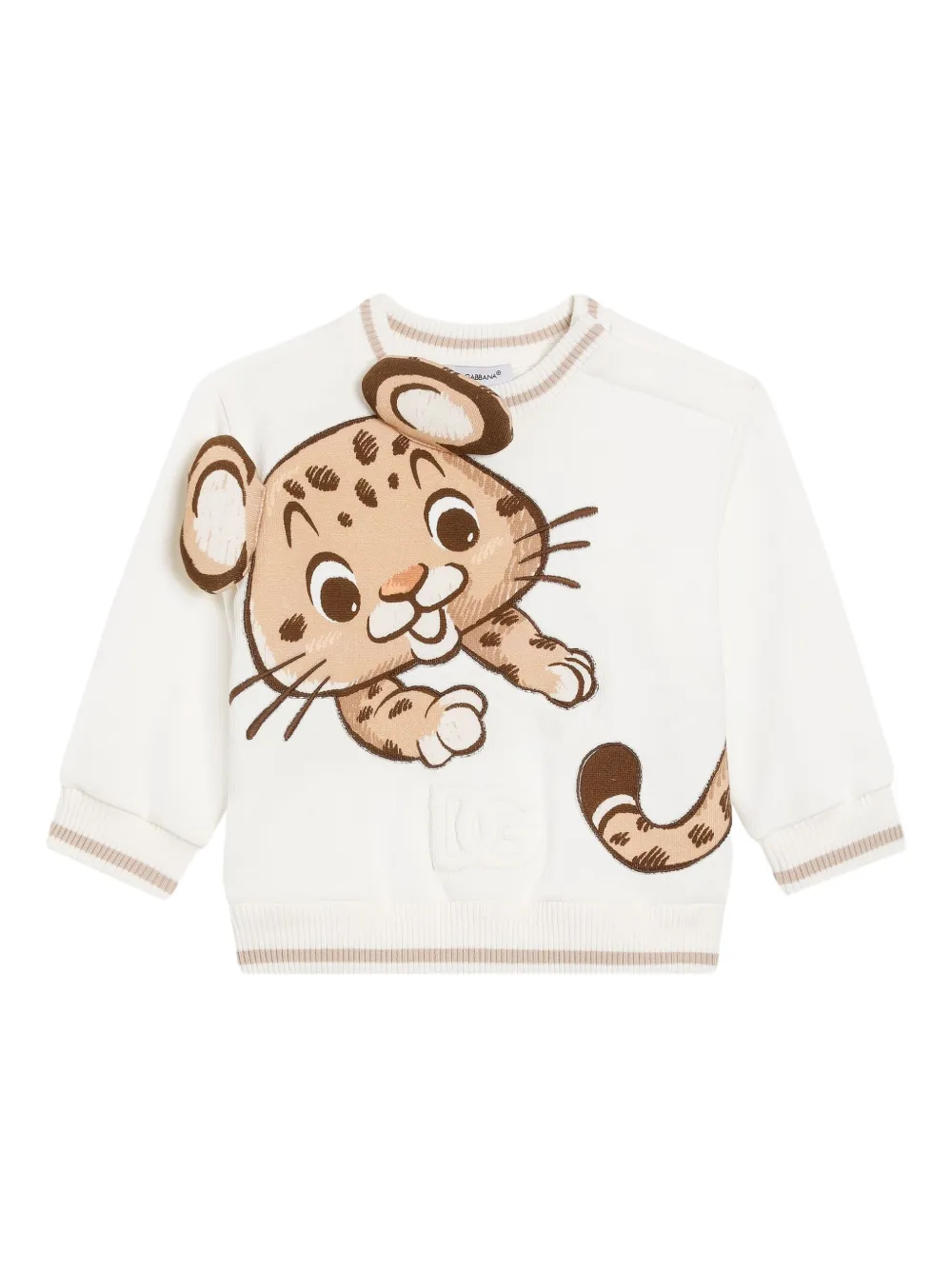 Dolce & Gabbana Kids leopard-print sweatshirt | White | Image 1