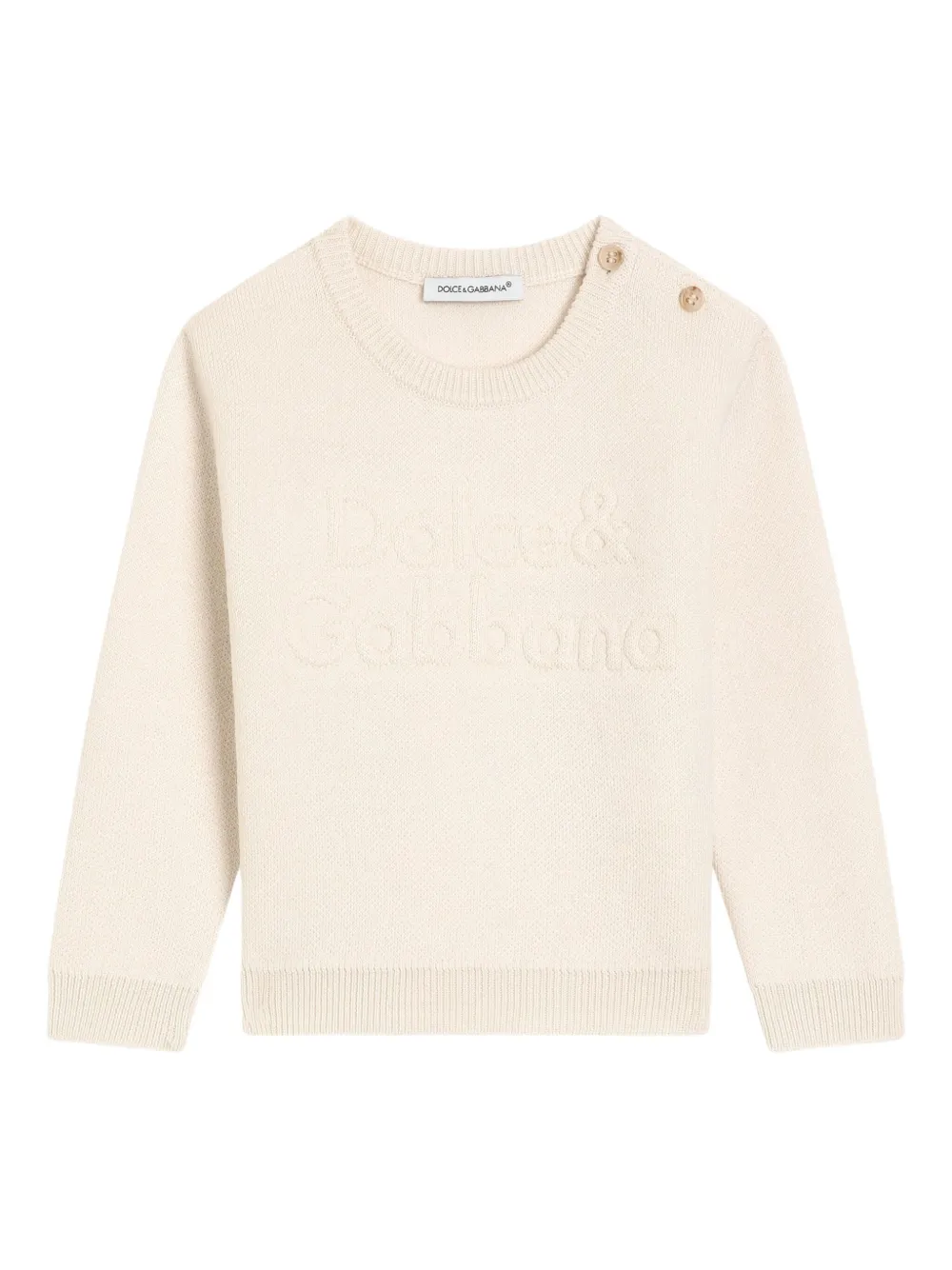 Dolce & Gabbana Kids logo-embroidered sweater | Neutrals | Image 1