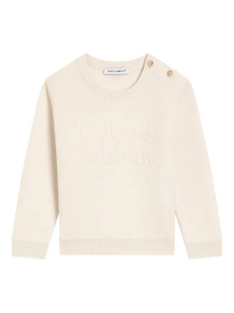 Dolce & Gabbana Kids suéter con logo bordado