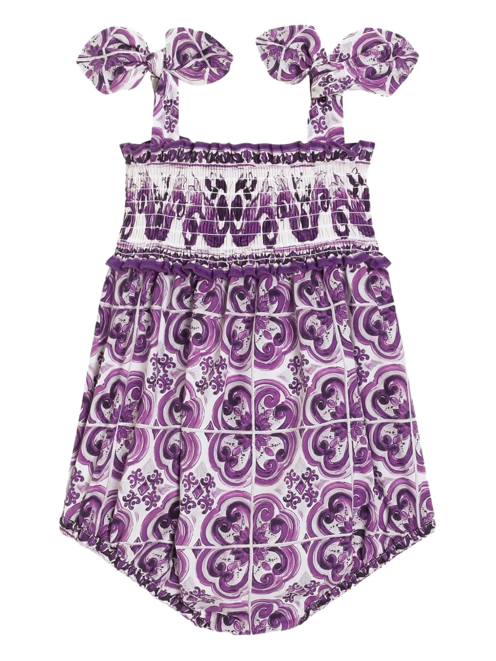 Dolce & Gabbana Kids Romper van stretch-katoen - Wit