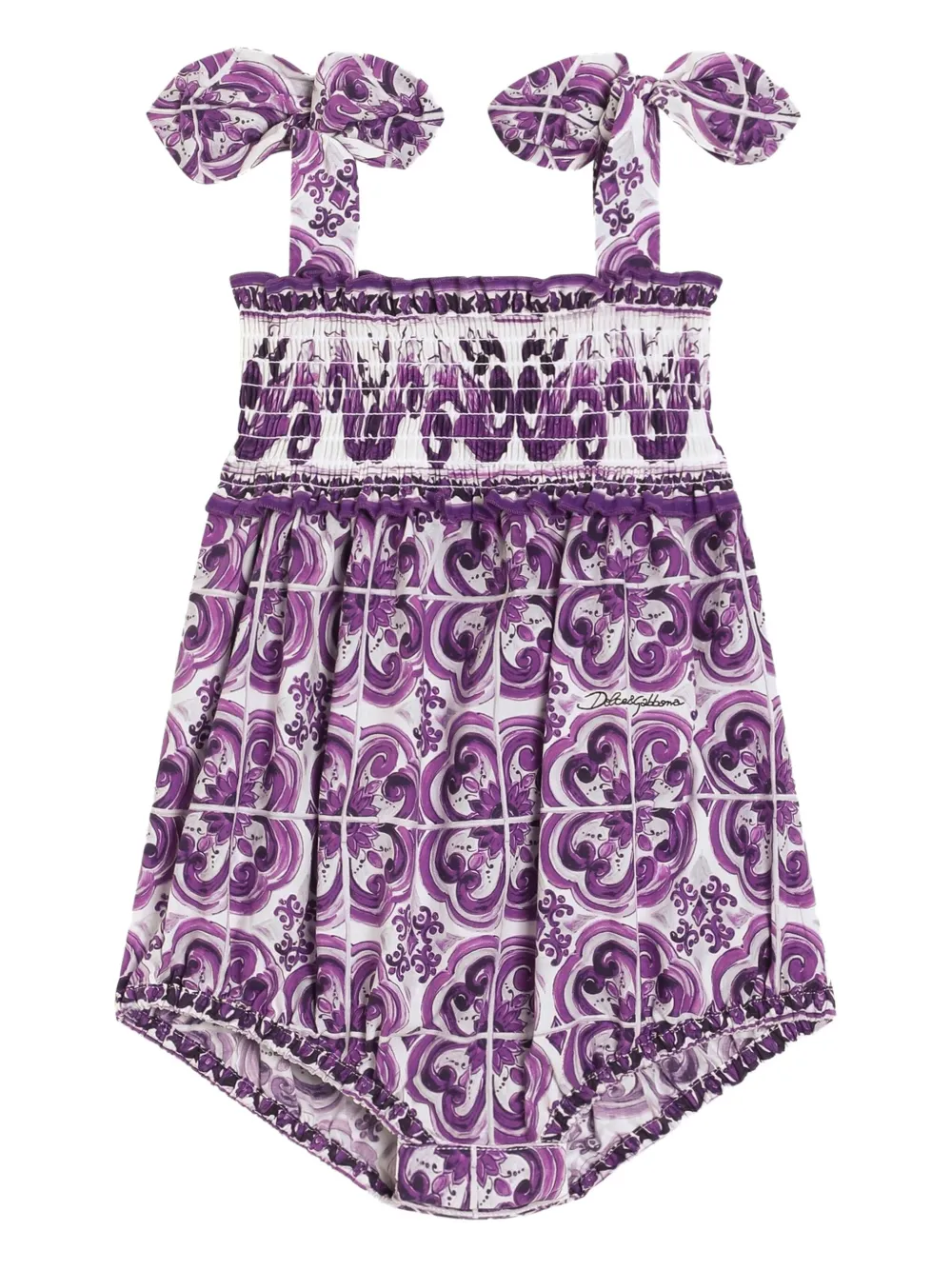 Dolce & Gabbana Kids Romper van stretch-katoen Wit