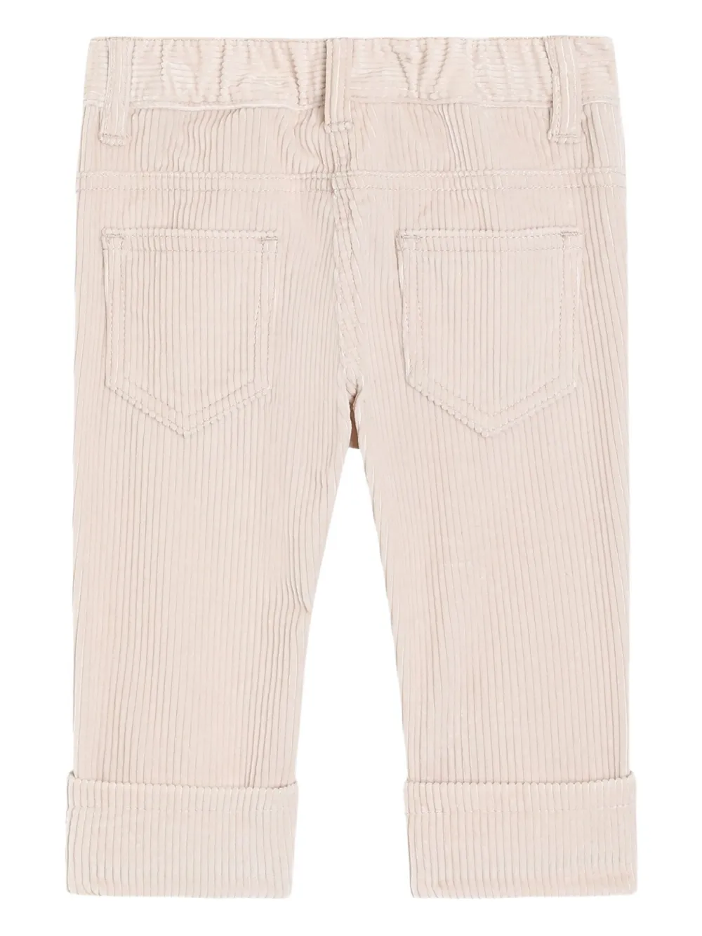 Dolce & Gabbana Kids Ribfluwelen broek met geborduurde madeliefjes Beige