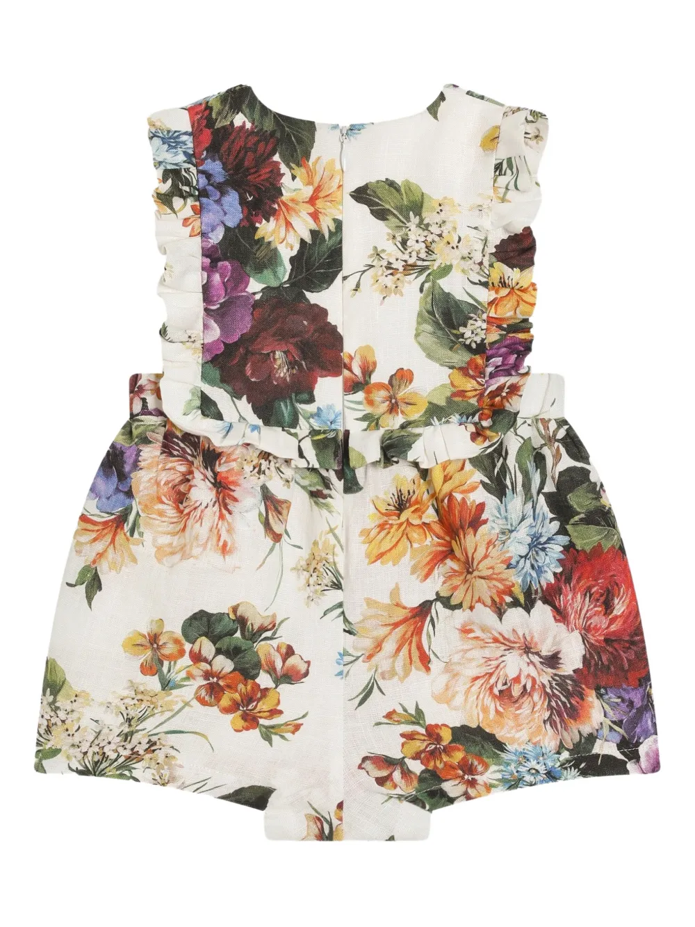 Dolce & Gabbana Kids Romper met bloemenprint - Wit