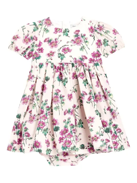 Dolce & Gabbana Kids floral-print puff-sleeve dress