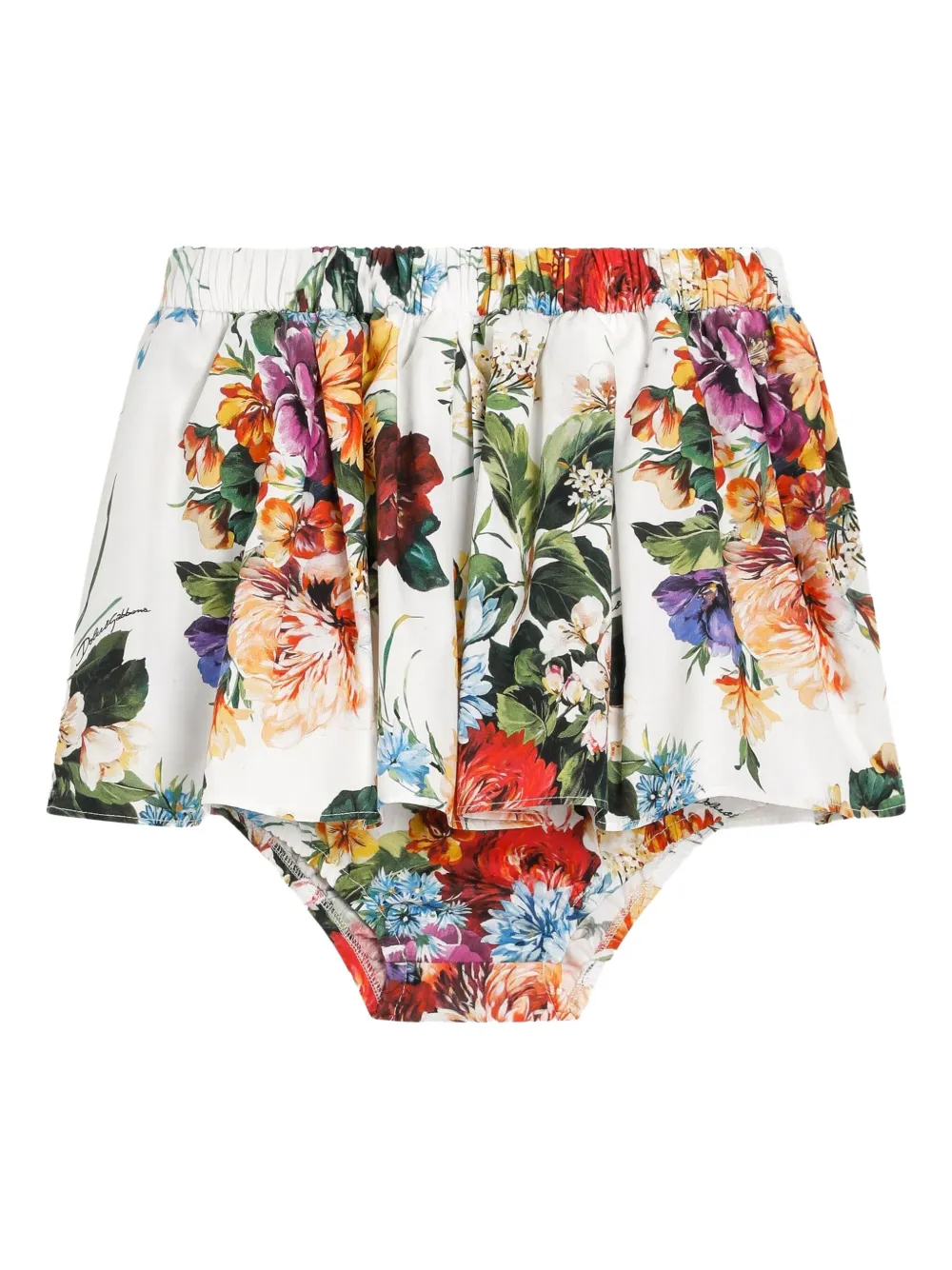 Dolce & Gabbana Babies' Floral-print Cotton Skirt