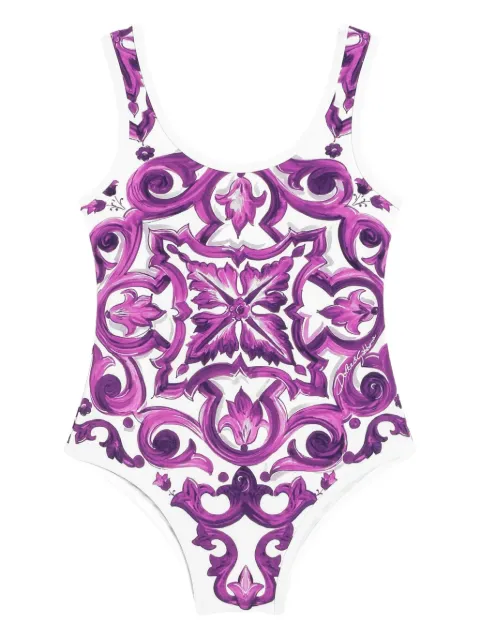 Dolce & Gabbana Kids Majolica-print swimsuit