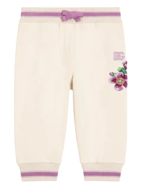 Dolce & Gabbana Kids floral-embroidered track pants