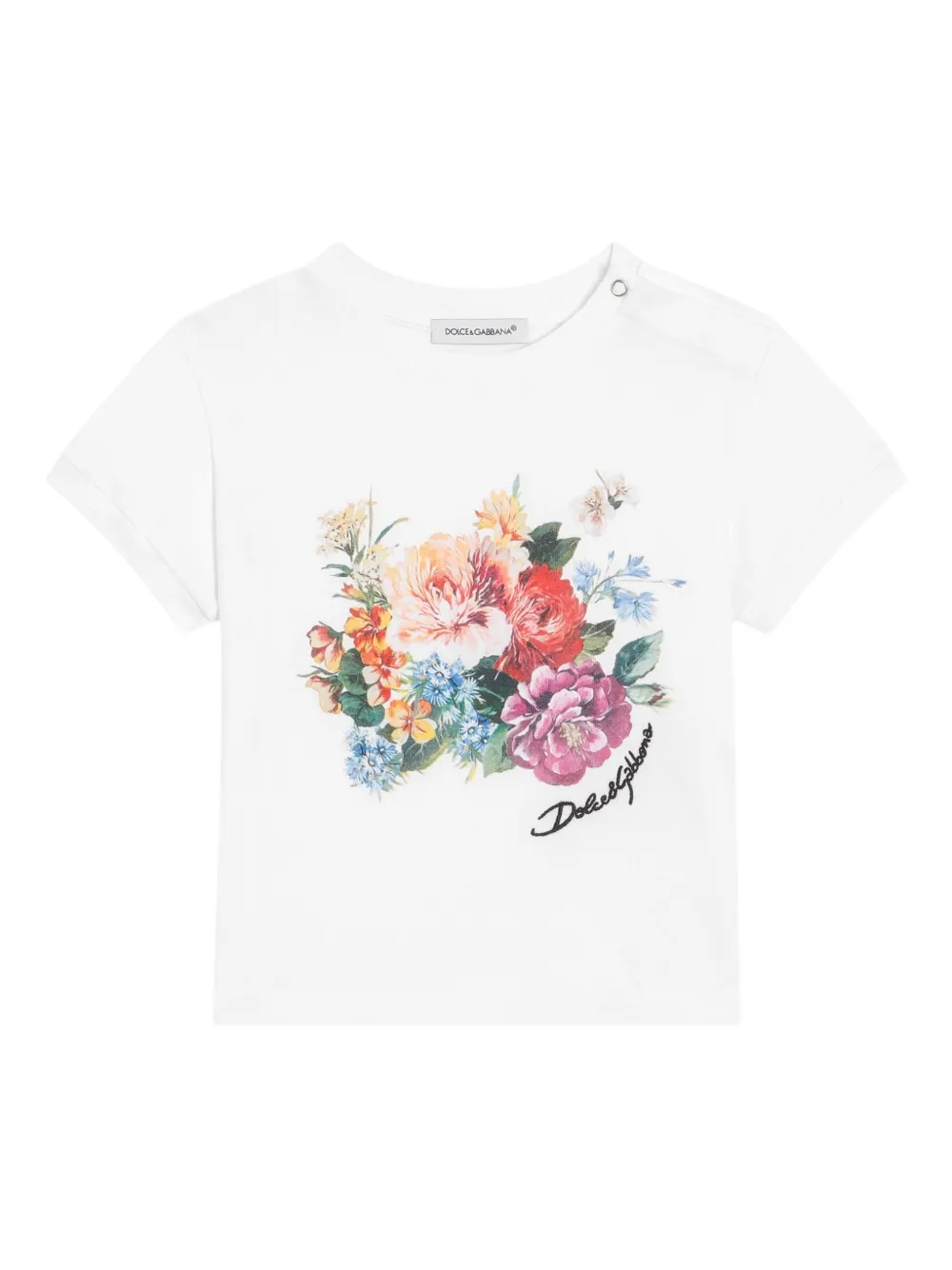 Dolce & Gabbana Babies' Floral-print Cotton T-shirt
