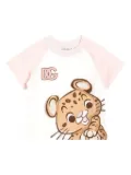 Dolce & Gabbana Kids leopard-motif raglan T-shirt - White