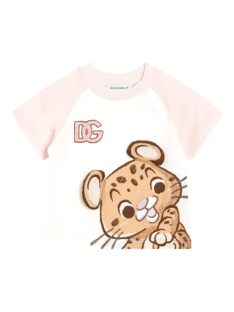 Dolce & Gabbana Kids playera con motivo de leopardo