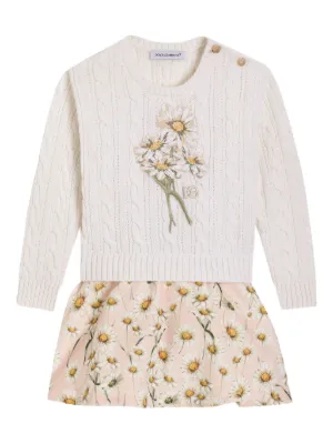 Dolce & Gabbana Kids フローラル ニットワンピース | ニュートラル