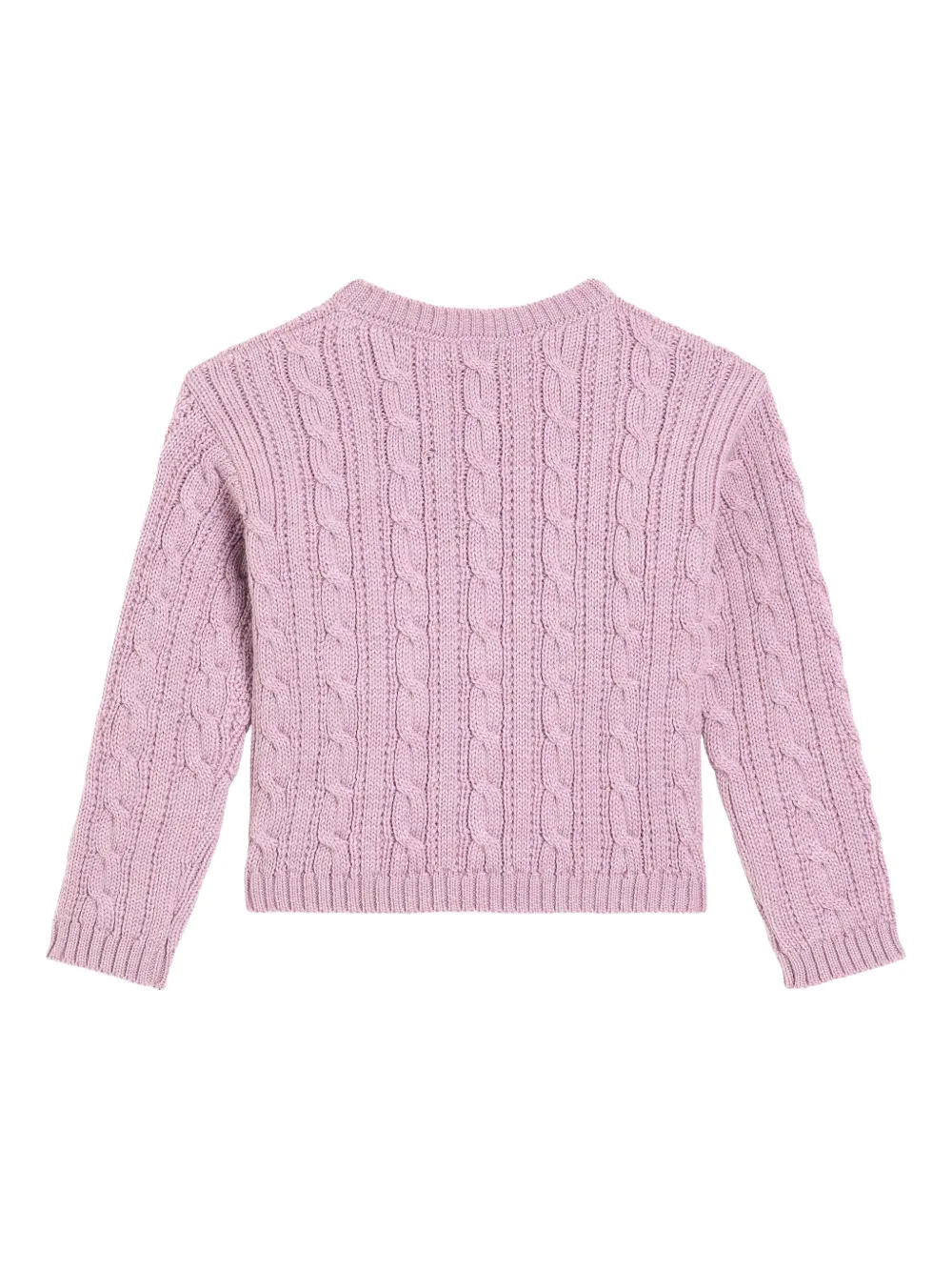 Dolce & Gabbana Kids Kabelgebreide trui met logoplakkaat Roze