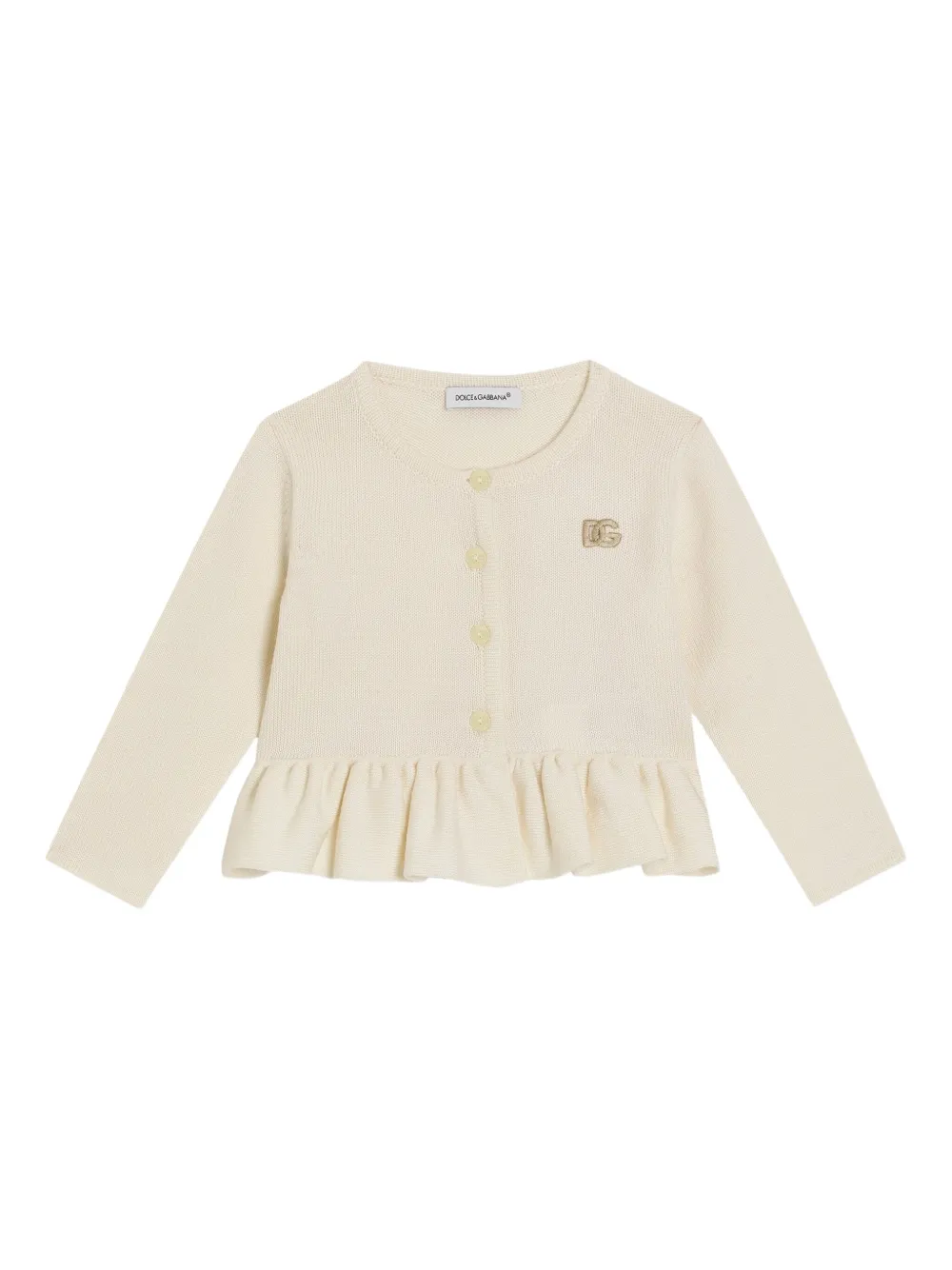 Dolce & Gabbana Kids Cardigan mit Rüschensaum - Nude