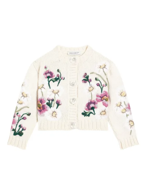 Dolce & Gabbana Kids floral-embroidered cardigan
