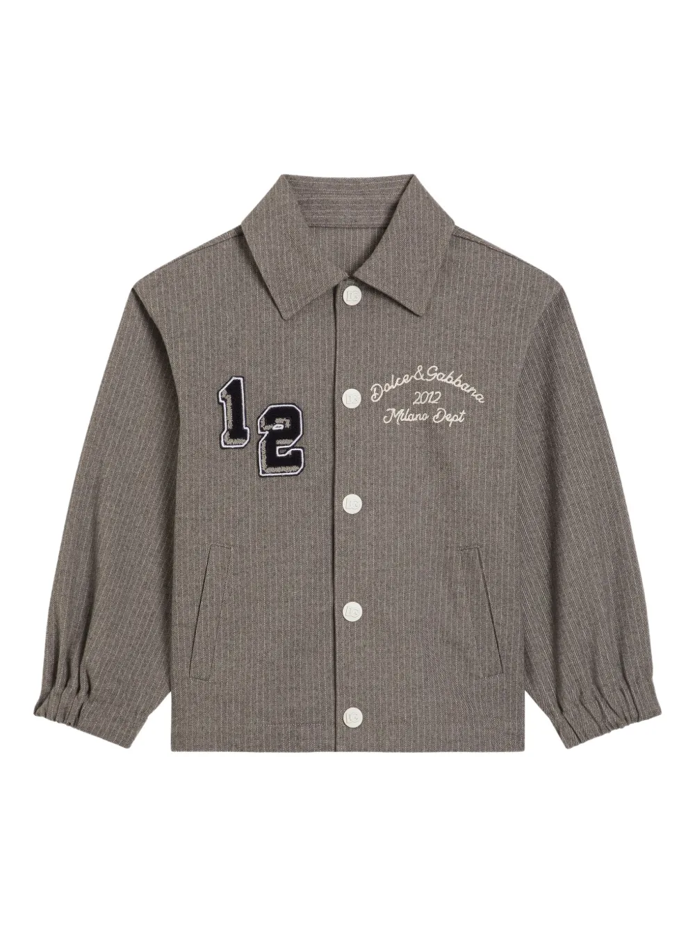 Dolce & Gabbana Kids Gestreept jack met nummerdetail Beige