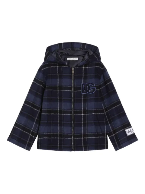 Dolce & Gabbana Kids check-pattern hooded jacket