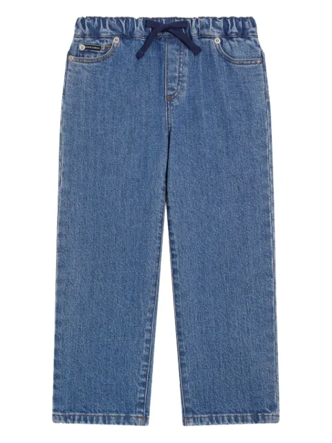 Dolce & Gabbana Kids logo-embroidered elastic-waist jeans