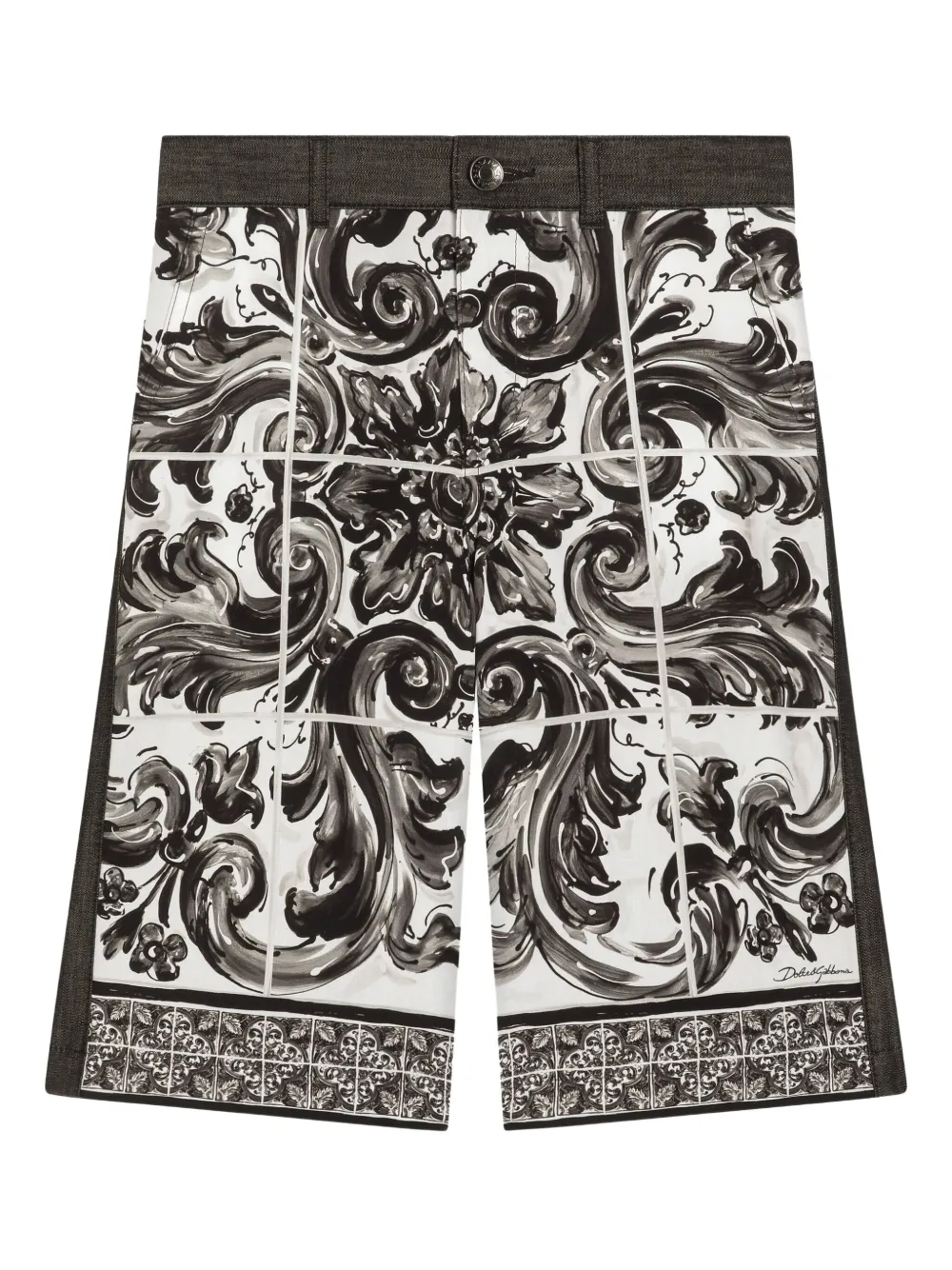 Dolce & Gabbana Kids Shorts met Majolica-print Zwart