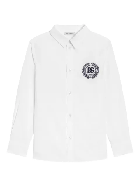 Dolce & Gabbana Kids logo-embroidered long-sleeves shirt