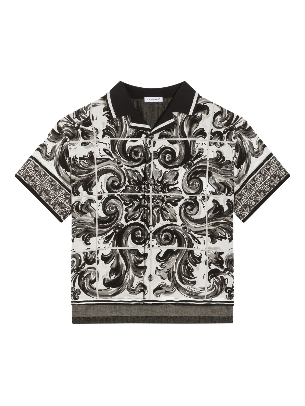 Dolce & Gabbana Kids Shirt met Majolica-print Zwart