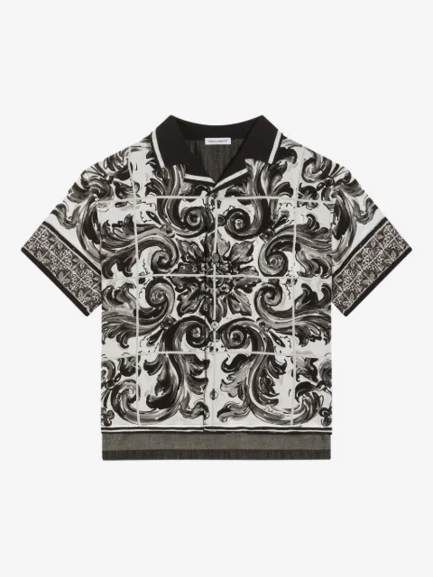 Dolce & Gabbana Kids camisa con estampado Mayólica