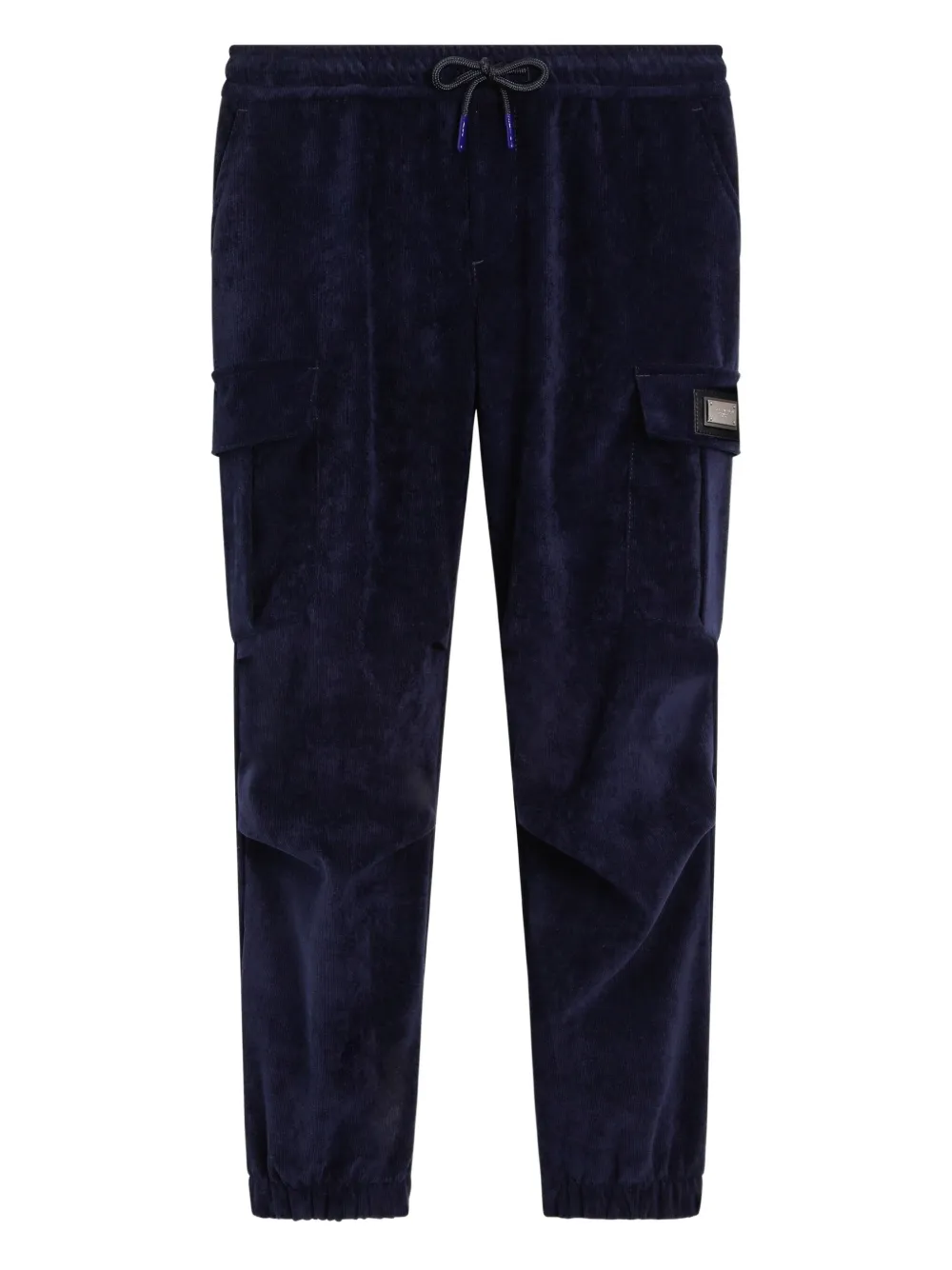 Dolce & Gabbana Kids' Cargo Velvet Trousers In Blue