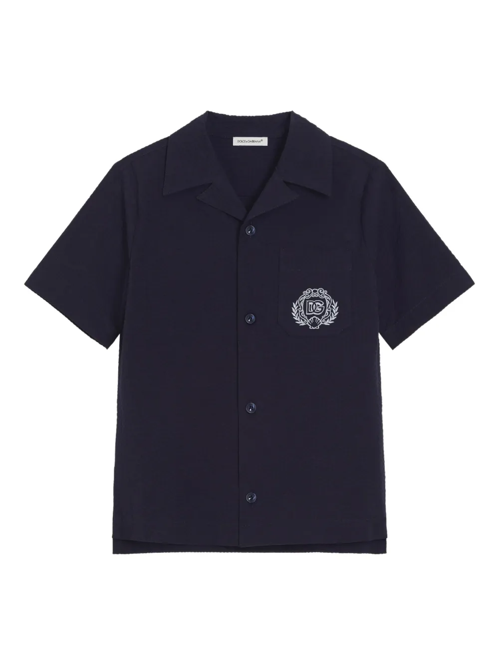 Dolce & Gabbana Kids Katoenen bowlingshirt Blauw