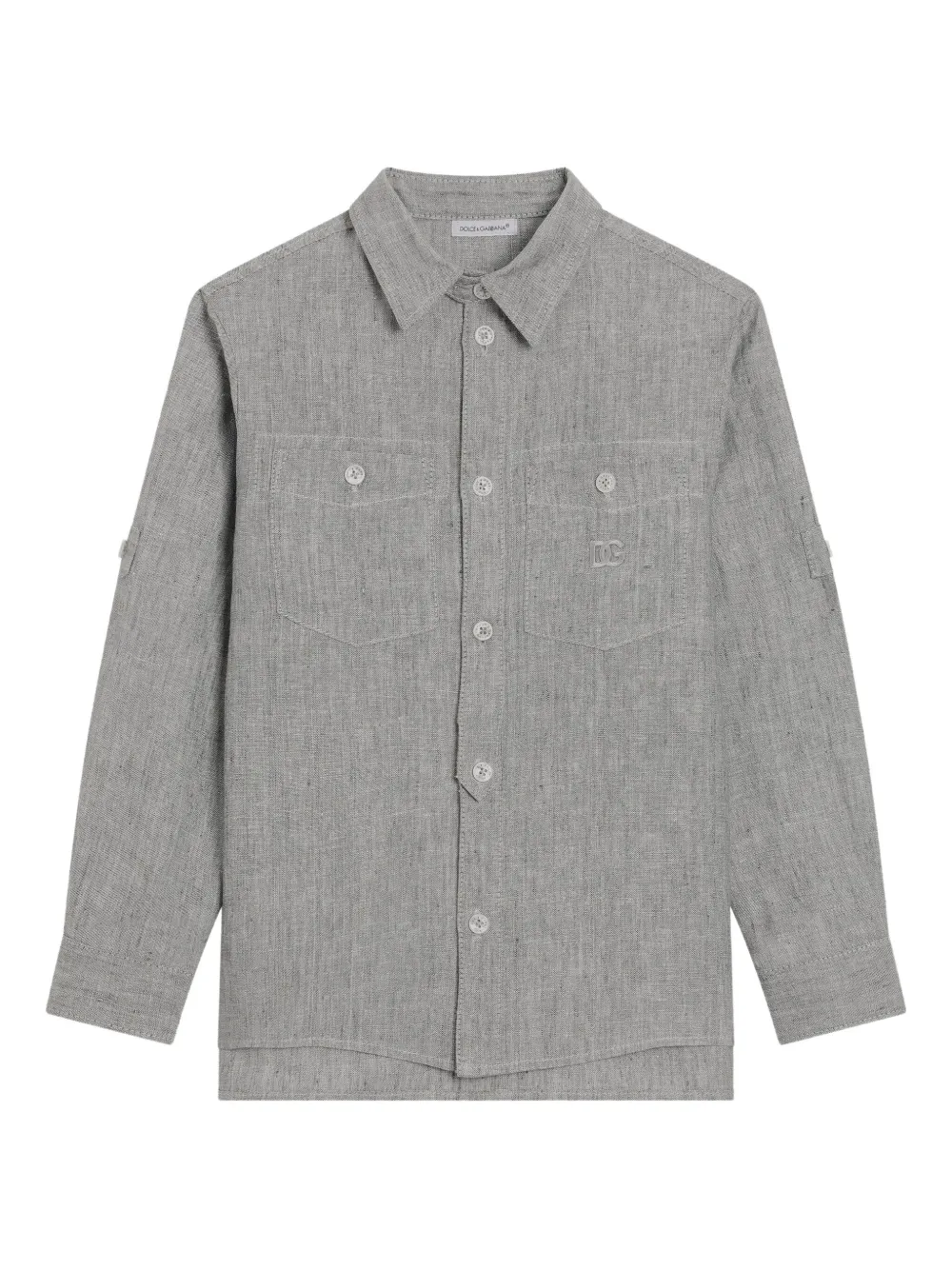 Dolce & Gabbana Kids Linnen shirt Grijs