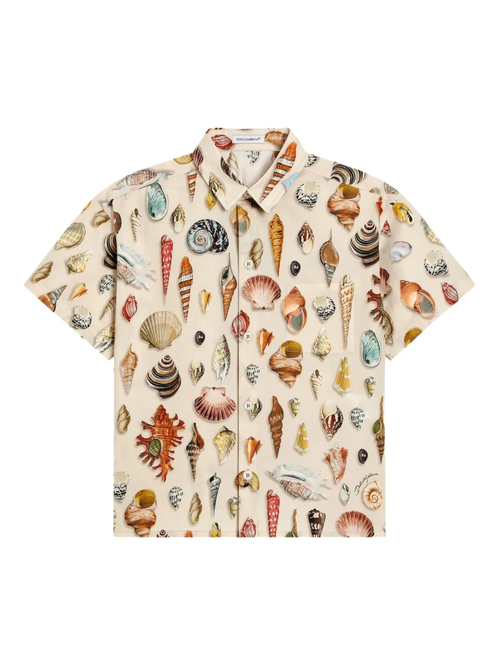 Dolce & Gabbana Kids Shirt met schelpenprint Beige