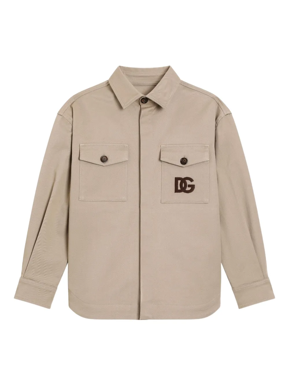 Dolce & Gabbana Kids Shirt met DG-logo Beige