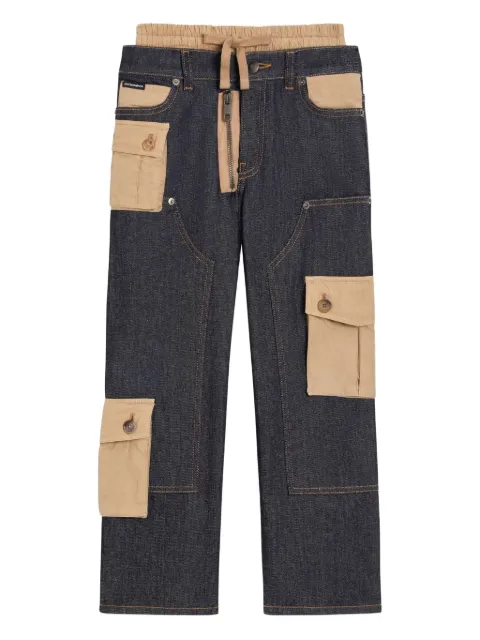 Dolce & Gabbana Kids double-waist cargo-pocket jeans