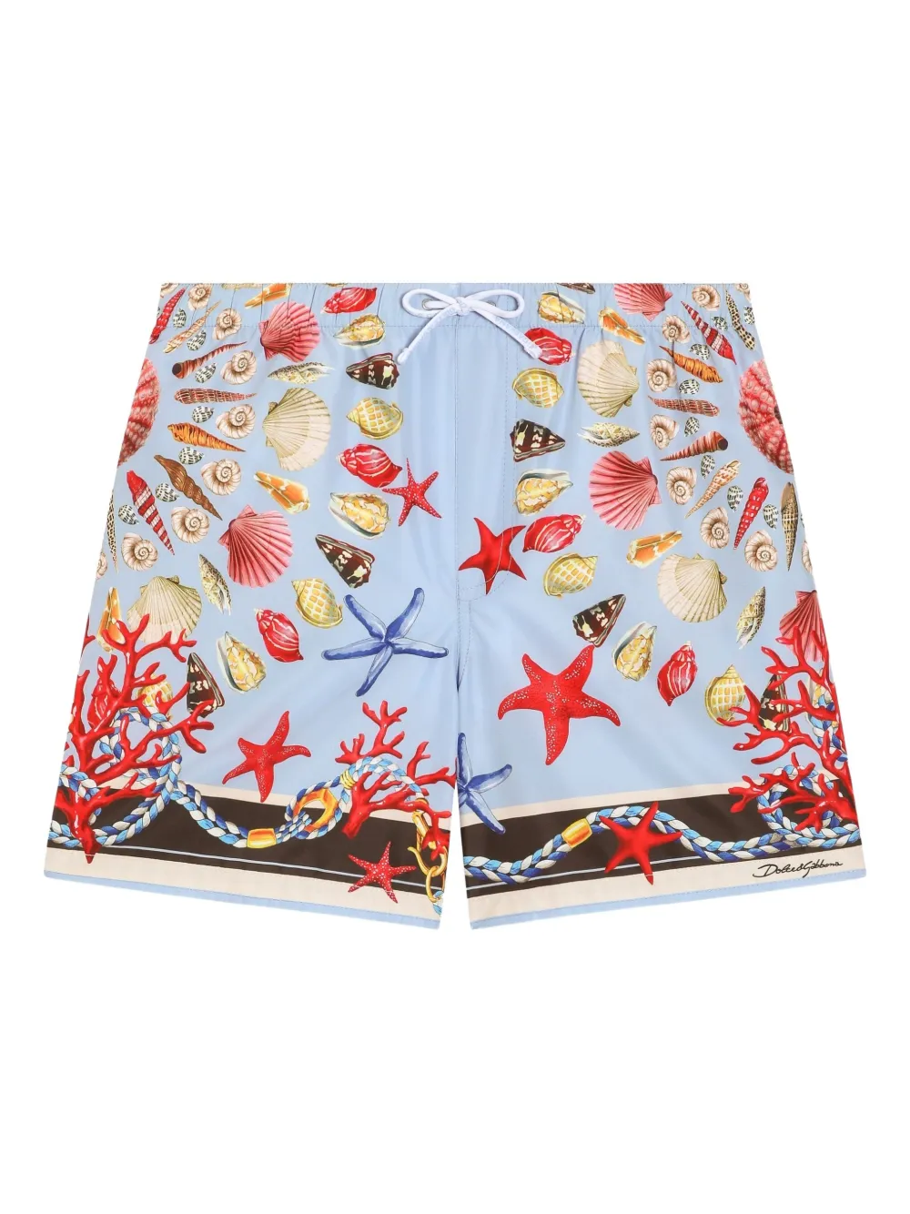 Dolce & Gabbana Kids Zwembroek met schelpenprint Blauw