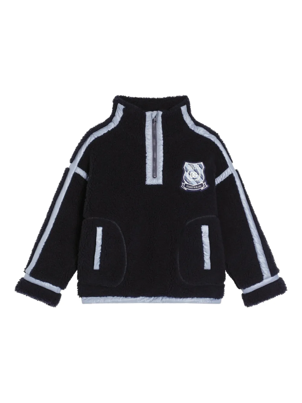 Dolce & Gabbana Kids teddy-fleece half-zip jacket | Blue | Image 1