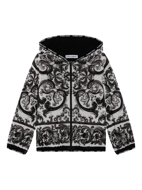 Dolce & Gabbana Kids 마졸리카 프린트 후드 재킷