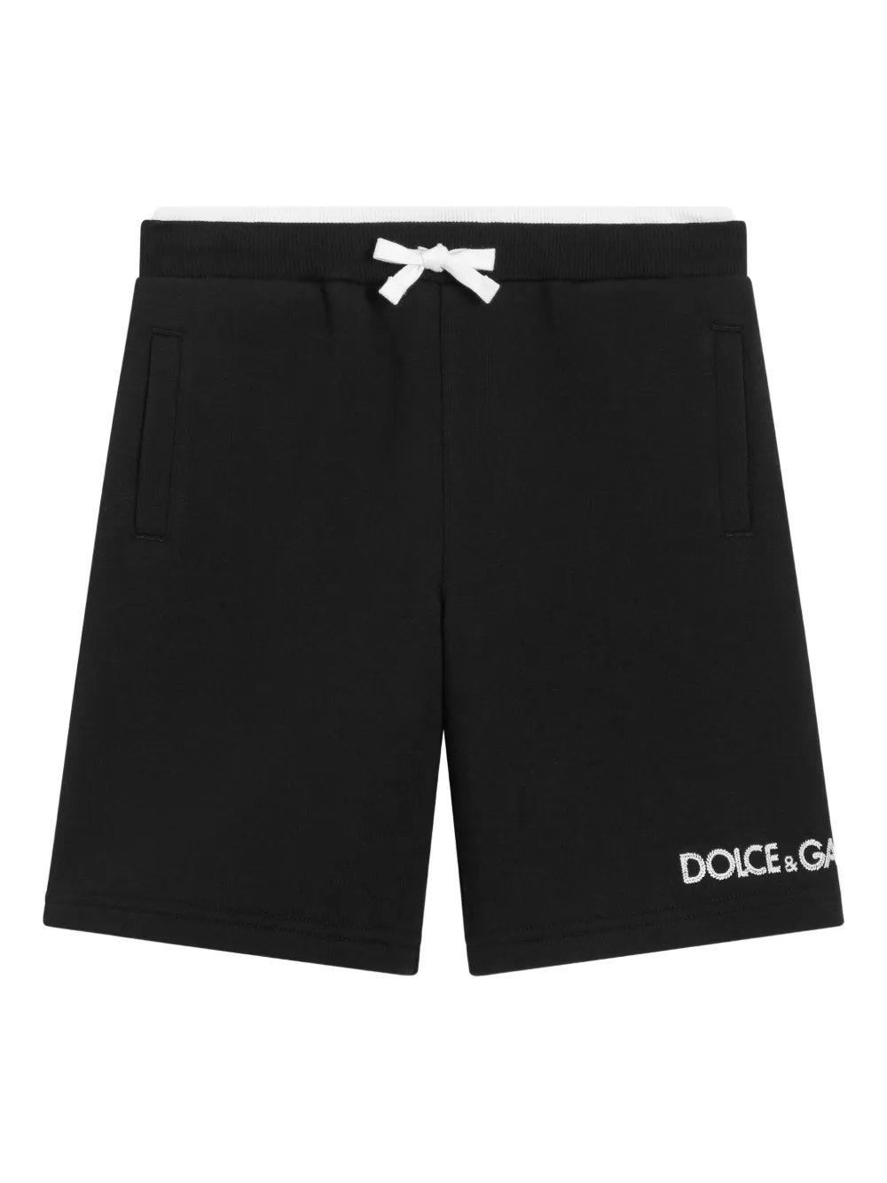 Dolce & Gabbana Kids Trainingsshorts met geborduurd logo Blauw