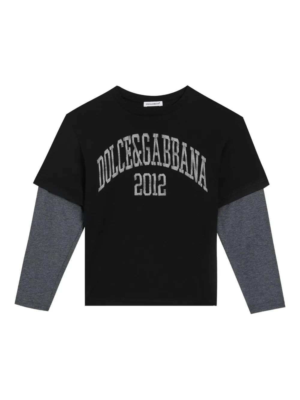 Dolce & Gabbana Kids Gelaagd T-shirt met logoprint Zwart