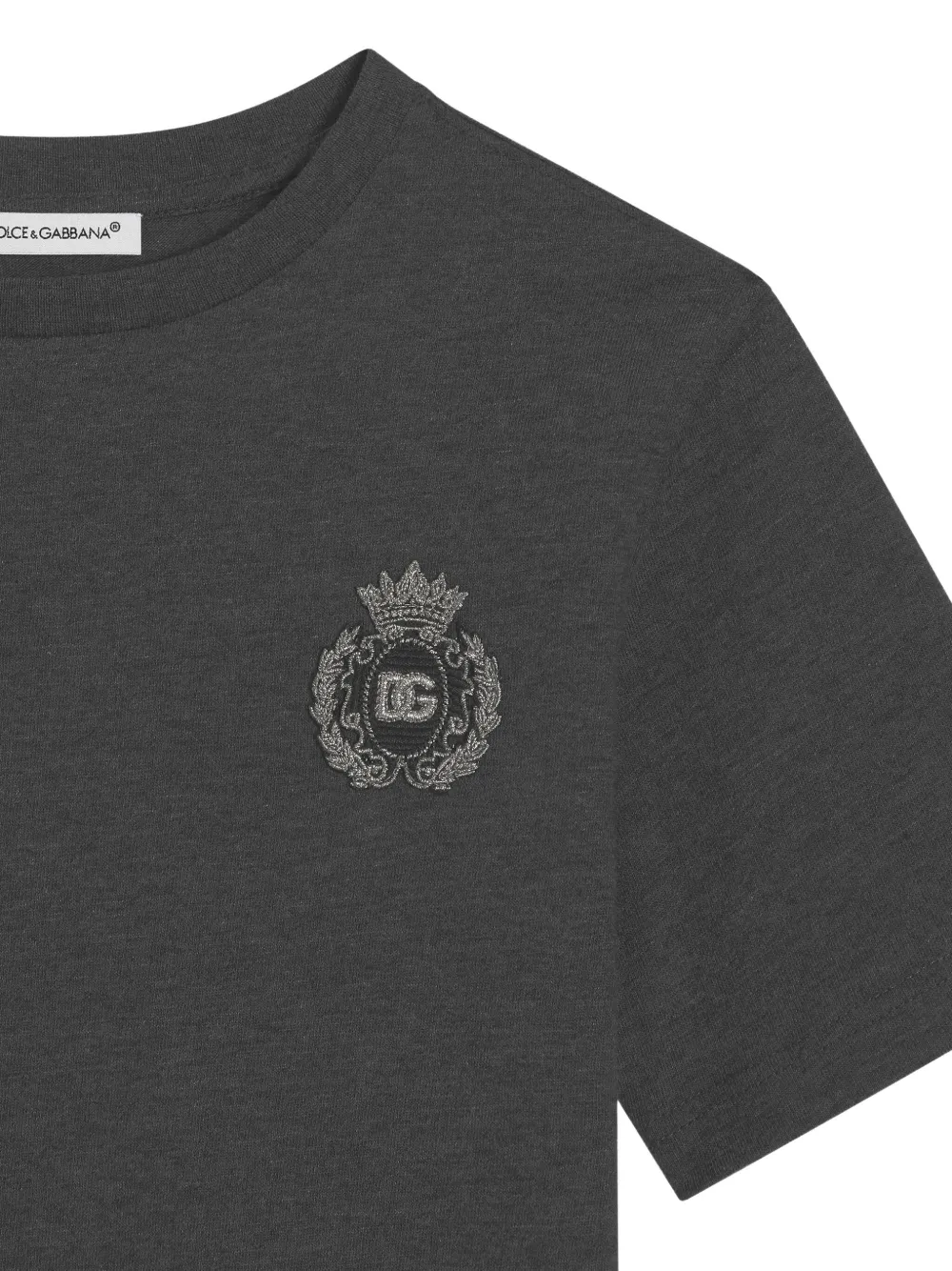 Dolce & Gabbana Kids T-shirt met geborduurd logo Grijs