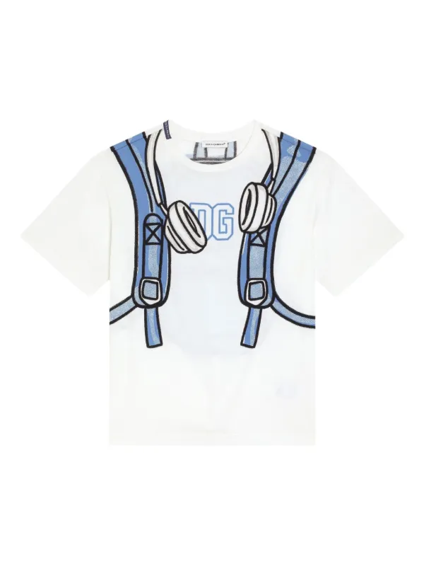 Dolce Gabbana Kids backpack-graphic T-shirt White Farfetch