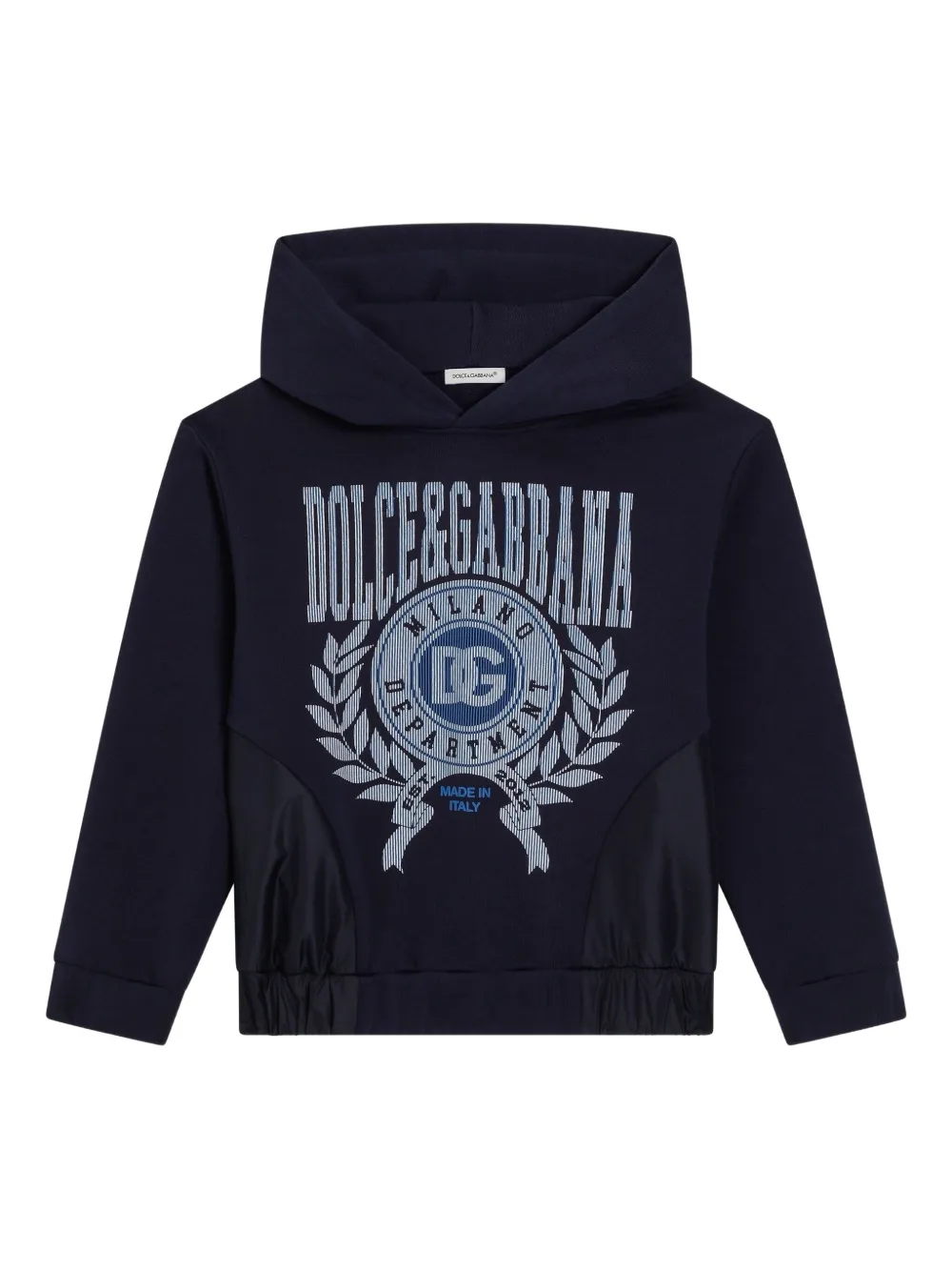 Dolce & Gabbana Kids' Logo-embroidered Hoodie In Blue