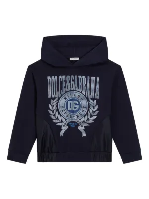 パーカー・フーディ Dolce & Gabbana SWEATSHIRT WITH NAVY PRINT Dolce&Gabbana Women's Cotton Hoodies & Sweatshirts for Men
