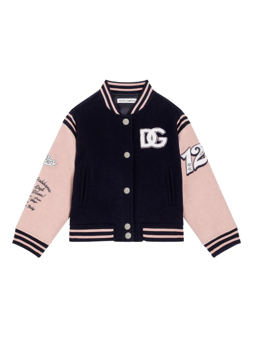 Dolce & Gabbana Kids colour-block bomber jacket | Blue | Image 1